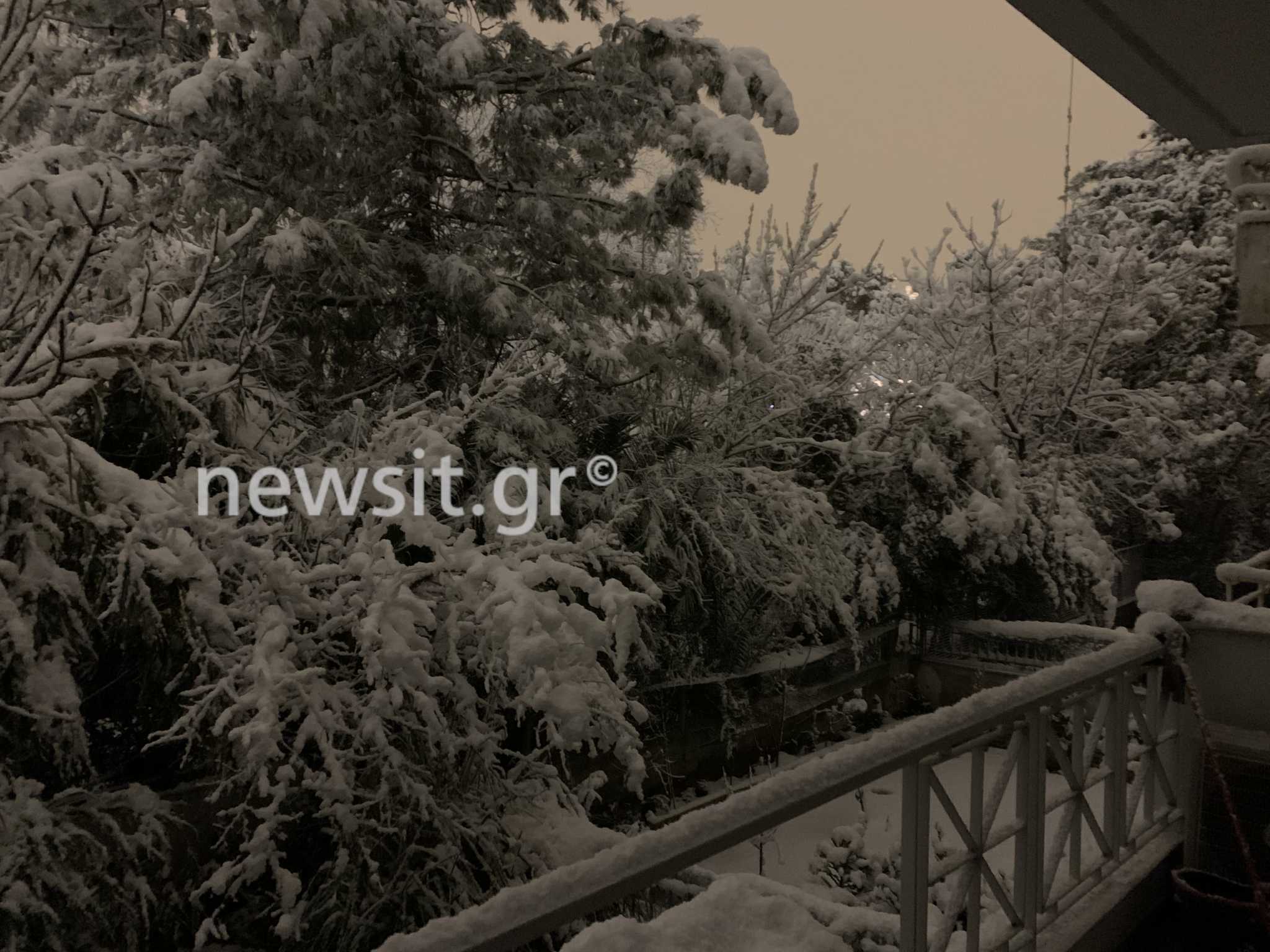 Στα λευκά η Αθήνα από την κακοκαιρία Μήδεια