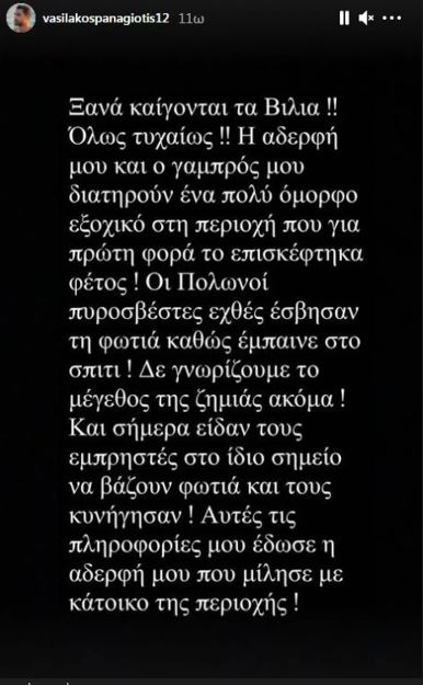 Παναγιώτης Βασιλάκος φωτιά στα Βίλια 