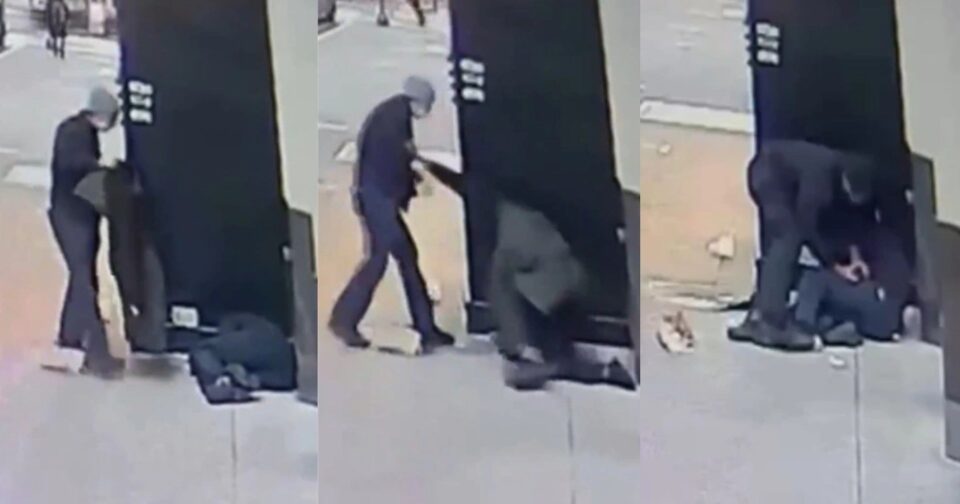 Βίντεο με επίθεση αστέγου σε άνδρα