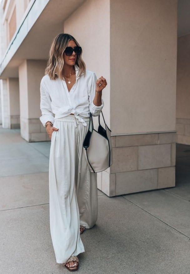 λευκό παντελόνι